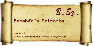 Barabás Szironka névjegykártya